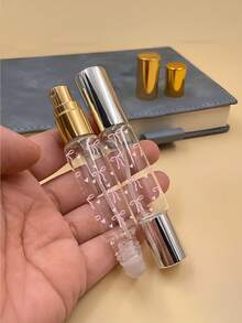 便攜式旅行迷你可重複填充香水噴霧瓶 (10ml) - 2合1雙端設計，具滾珠與噴霧功能，飾有心形與蝴蝶結圖案，外觀優雅 - 彩色 - 查看 7