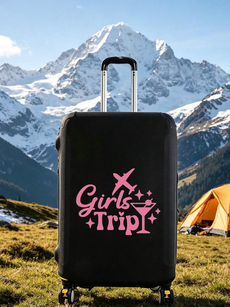 1件装行李保护套，印有“Girls Trip”（女孩之旅）字样和飞机等旅行主题图案，耐用通用，适用于18-32英寸行李箱，防尘防刮，带弹性包边，适用于飞行、度假、蜜月、机场、邮轮、商务旅行、旅游、假日等场合，是返校季必备旅行配件，适合大多数拉杆箱、手提箱、旅行包。 - 彩色 - 查看 1