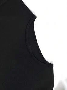 Camiseta Casual de Talla Grande para Mujer con Estampado de Esqueleto de Murciélago - Negra, Manga Corta, Cuello Redondo, Tela Ligeramente Elástica, Cómoda y Versátil para Todas las Temporadas - Negro - Ver 4