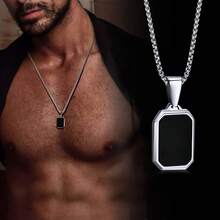 Vnox Collares con colgante de etiquetas de perro pequeñas para hombres y niños, etiqueta de perro militar de acero inoxidable de color negro y plateado con cadena de caja de regalo para él - PN-1857G - Ver 2