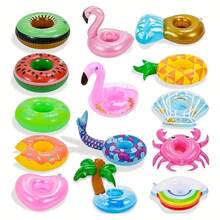 Inflatable Pool Float Drink Holder, Fun Floating Beverage Tray For Pool Party, Suitable For Hawaiian Theme Gatherings - Multicolor - View 2