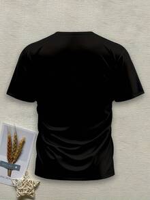 Camiseta de moda para hombre con estampado 3D Hasna Novel - Negro - Ver 8