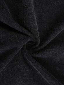 Camiseta de manga corta con cuello redondo, diseño de flor de escorpión estampado, estilo retro urbano, holgada, básica, estilo hip-hop, para hombre y mujer, para otoño y verano, con efecto lavado antiguo. - Negro - Ver 3