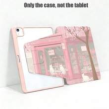 1件白色貓咪與櫻花圖案翻蓋式桌面保護殼，附筆槽，相容於 Honor 8/9/10/X8/X8A/X9/X8Pro/X9Pro、MatePad SE 11"/MatePad 11"/11.5"/MatePad Pro、Apple 10th/11th Gen 2025 (A16)、Galaxy Tab A7/A9 及其他熱門機型 - 彩色 - 查看 2