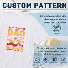 Camiseta de manga corta con estampado de letras para hombre, moda de verano - Blanco - Ver 7