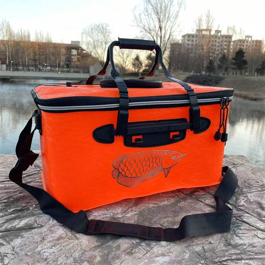 Portable Multi-Functional EVA Fishing Bag: Large Capacity, Foldable, And No-Inflate Design-Perfect For Both Camping And Fishing - Orange - View 1