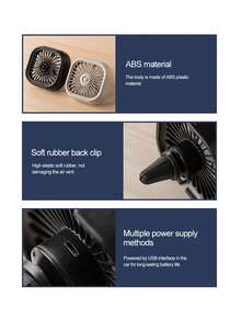 1pc Car Air Vent Mounted Fan With Colorful Lights, 3 Wind Speeds, Low Noise, USB Powered, Suitable For Vehicle Mini Fan - A - View 7