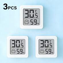 1/3pcs Mini Home Dehumidifier Thermometer, Micro Digital Indoor Temperature Humidity Meter, High Precision Moisture Monitor With Large LCD Display, Compact Stylish Design, Button Battery Powered, Suitable For Home, Teenager Room, Pet, Car And Office - Thermometer and Hygrometer - View 14