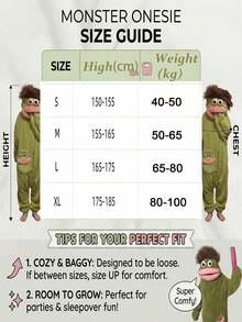 大嘴怪獸連帽浴袍附毛髮，可愛珊瑚絨趣味浴袍，適合角色扮演與高端居家浴袍，中性款卡通大嘴怪獸可愛趣味加厚珊瑚絨家居浴袍，秋冬保暖個性浴袍，聖誕禮物，房間裝飾，臥室裝飾 - 彩色 - 查看 9