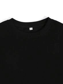 Camiseta de Mujer "No Soy Su Reina, Soy Mi Propia Corona" Manga Corta Cuello Redondo Casual Adecuada para Primavera y Verano 180g Camiseta Pura - Negro - Ver 3