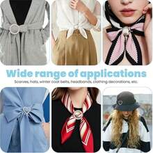 4pcs Women's Shirt Clips, Women's Scarf Rings, Cute Scarf Rings And Scarf Sliders, Metal Round Scarf Rings, Clip-On Scarf Rings For Women (Gold) - Gold - View 8