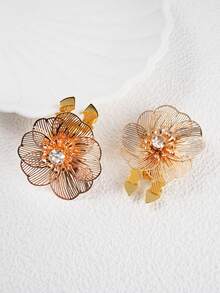 2 Cubiertas de botón con flor calada exquisita, gemelos de strass desmontables, decoración de botón de camisa/vestido de metal floral elegante para hombres y mujeres, juego de botones ligero adecuado para bodas, ceremonias de graduación, cenas y otras ocasiones, accesorios formales y regalos unisex - A - Ver 10