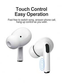 True Wireless Bluetooth Earbuds With Built-In Microphone For Clear Calls, Long Battery Life, Sweat-Resistant Design, Compatible With IOS And Android Devices, Suitable For Fitness, Running And Daily Use - White - View 3