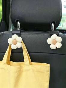 2pcs Car Small Flower Hooks, Multi-Functional Car Seat Back Storage Hooks, Car Decoration Accessories - Hook Up - View 9