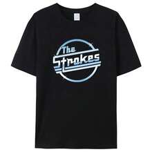 Camiseta de algodón para hombre, Tops de verano, camiseta de Strokes para hombre, banda de Rock independiente, manga corta, tallaás, Top negro para hombre, envío directo - 5 - Ver 2