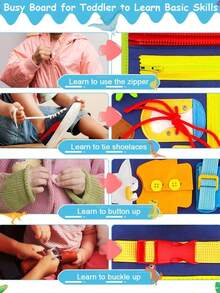 Felt Learning Board - Children's Busy Board, Early Education And Development Toy For Toddlers - Brain Stimulation Learning Board - Multicolor - View 3