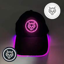 Sombrero fluorescente LED de fibra óptica, gorra de béisbol brillante de neón, suministros de fiesta de baile, sombrero de Rap de hip hop, accesorios de Club, disfraz - 06 amarillo - Ver 23