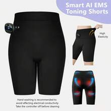 Shorts levantadores y moldeadores de glúteos con estimulación muscular EMS para mujeres, dispositivo portátil de estimulación musciva pasiva para acondicionamiento físico en casa, esencial para el gimnasio - Negro - Ver 12