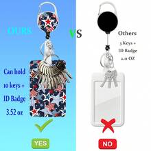 Dây đeo thẻ chủ đề Ngày Độc lập Hoa Kỳ 4 tháng 7, các yếu tố yêu nước màu đỏ trắng xanh, dây rút dễ dàng kẹp vào cổ. - C-Nhiều màu - Xem 10