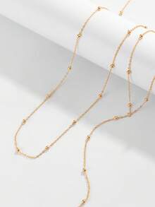 Bộ 2 dây chuyền hạt đồng tối giản, gợi cảm, mang đến cảm giác nghỉ dưỡng, kiểu dáng đan chéo độc đáo, phù hợp cho các bữa tiệc, kỳ nghỉ, làm quà tặng và đeo hàng ngày. - Vàng - Xem 3
