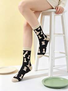 5/3 pares de calcetines con patrón de ajedrez romano, calcetines de media pantorrilla, calcetines versátiles, transpirables y que absorben la humedad para todas las estaciones según la de INS - Multicolor - Ver 7