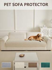 1pc Waterproof Non-Slip Thin Plaid Pet Blanket, Suitable For Small, Medium, Large Dogs And Cats, 1-4 Seater Sofa Protector, Perfect For Bedroom And Living Room - Beige - View 4