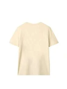 Camiseta de mujer de manga corta con cuello redondo y estampado de letras, casual y versátil para uso diario - Albaricoque - Ver 4