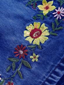Minifalda vaquera casual y versátil para uso diario con bolsillos y decoración de botones para mujer - Azul 3 - Ver 4