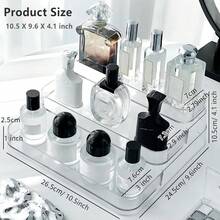1ps Perfume Organizer -  Three-Tiered Shelf - Perfume Lotion Skincare Stand, Spice Vitamins Medicine Bottles Holder,Sturdy Clear Rack For Kitchen Bathroom Countertop Cabinet Storage - default - View 3