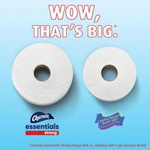 Charmin Essentials Strong Toilet Paper 6 Mega Rolls, 429 Sheets Per Roll - ColorB - View 5