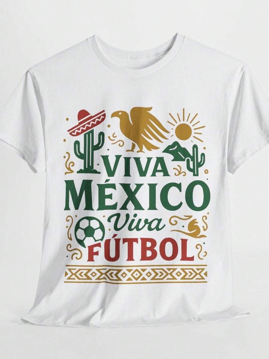 Camiseta de Fútbol de la Copa Mundial de México 2026, Viva México Viva Fútbol, Unisex, para Entusiastas del Deporte, Amantes del Fútbol, Idea de Regalo, Camiseta para Seguidores del Equipo - Negro - Ver 1
