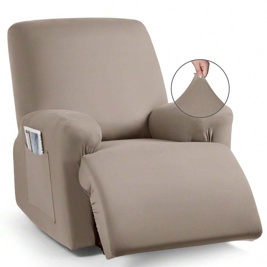 4-Piece Stretch Recliner Chair Covers For Oversized Recliners, Washable Polyester Soft Fabric Furniture Protector - Multicolor - View 1