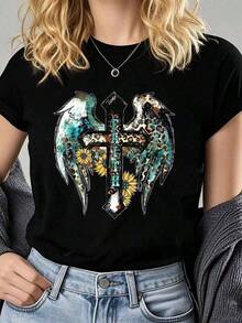 Dam-T-shirts - Svart - Visa 1