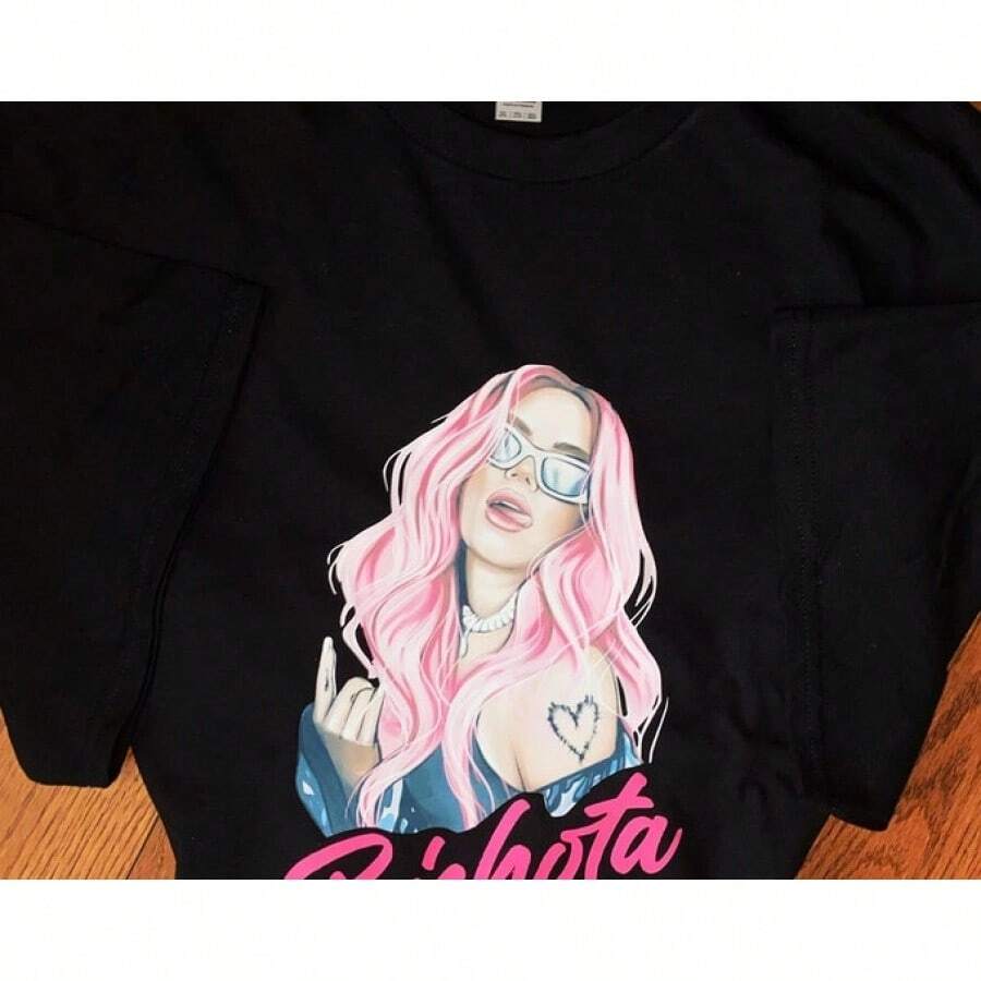 , camisa Bichota, blusas para mujer, blusas, blusas casuales para mujer, blusas informales para mujer, tops de mujer, tops, unisex. - Negro - Ver 1