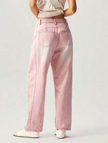 BohoFeels Pantalones harem casuales de mezclilla tejida para vacaciones para mujeres - Rojo - Ver 2