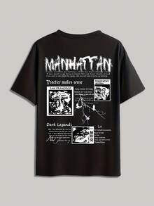 Lonblece 3 buah Kaos Lengan Pendek Bergambar untuk Pria, Gaya Kasual Jalanan dengan Grafis Gunung & Burung Retro Amerika. - MultiWarna - View 5