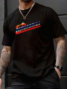 Symbol With Gradient Letters Evoking Courage, Energy, And Movement, Inspired By The Bold Spirit Of The Daredevils. Men's 100% Cotton T-Shirt, Comfortable And Durable For Everyday Wear. - Black - View 12