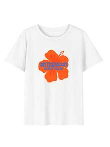 Women's Short-Sleeved T-Shirt With A Round Neck, American Retro Casual Style, Soft And Comfortable, Modern And Durable Print, Ideal For Summer, Daily Wear, Meetings, Parties And Outdoor Activities - 白色 - 查看 2
