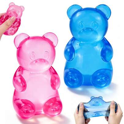 BANMASUN Soft & Cute Bear Squeeze Toy, Slow Rebound Stress Relief Fidget Toy, Sensory Stimulation Pressure Ball For Teens, Compact Portable Stress Ball, Party Favor, Classroom Prize, Easter Egg Filler