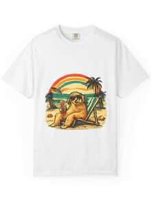 RelA1Jarse en otra escena de playa T1S1Hirt R SunS1et Palm Graphic - Blanco - Ver 2