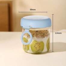 1 cốc thủy tinh tối giản đựng salad/cháo yến mạch có nắp và thìa, cốc kín đựng ngũ cốc/sữa. - Nhiều màu - Xem 9