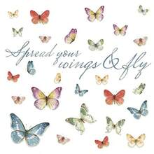 Lisa Audit Butterfly Quote Peel and Stick Wall Decals - azul morado verde - Ver 6