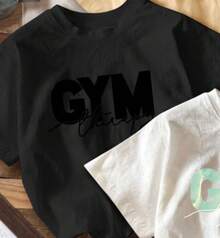 Women's Activewear Set - English Print T-Shirt: Casual Crew Neck, Short Sleeve, Machine Washable Polyester, Perfect Versatile Option For Spring/Summer, Stylish Retro Summer Activewear T-Shirt With Crew Neck And Short Sleeves. Loose-Fitting, Casual, And Versatile T-Shirt. One Piece, Not A 3-Piece Set. Choose One Of The Three Sizes For Everyday Wear, Christmas, Easter, And All Holidays. - 黑色 - 查看 2