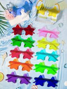 10pcs- Frameless Star-Shaped Transparent Glasses, Frameless Party Small Gifts, Frameless Glasses, Heart-Shaped Fashionable Glasses, Five-Pointed Star Frameless Glasses, Fun Candy-Colored Star Glasses Are Suitable For Graduation Gifts, Beaches, Summer, Swimming Pools, Birthday Party Supplies, Gift Bag Gifts (Random Colors) - Star Pattern - View 4