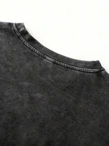 Camiseta de cuello redondo para mujer con estampado vintage de calavera y eslogan, diseño cómodo y casual de manga corta, adecuada para amantes de los libros y personas con ansiedad social para uso diario, una prenda versátil para primavera y verano, talla grande. - Multicolor - Ver 5