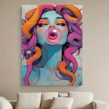 Enmarcado 1 lienzo decorativo de pared con marco de  | Serpiente de Medusa, decoración de fondo, regalo de cumpleaños y festivo, ideal para sala de estar, dormitorio, oficina, listo para colgar, 40 x 60 cm (16 x 24 pulgadas). - Enmarcado - Ver 1