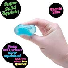 Juguete Squishy viral, juguete de descompresión suave de TPR en forma de bloque de hielo, juguete portátil antiestrés sensorial para niños y adultos - Celeste - Ver 5