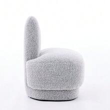 Cozy Fabric Pouf With Bunny Ears, Fixed Padded Stool With Cute Ears, No Storage Space, Non-Removable - Grey - View 6