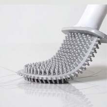 1 pièce Brosse de toilette en silicone, brosse de nettoyage à poils souples en TPR sans angle mort, manche long amovible, tête plate ventilée à séchage rapide et étanche, convient pour la maison - Taille unique - Voir 8