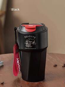 SNOOPY 1 Peça Copo Térmico Isolado a Vácuo de Aço Inoxidável de 450ml, Caneca de Café de Grande Capacidade, Copo para Carro, Copo Portátil com Palha e Tampa para Uso Externo, Mantém as Bebidas Frias - Multicolorido - Visão 12